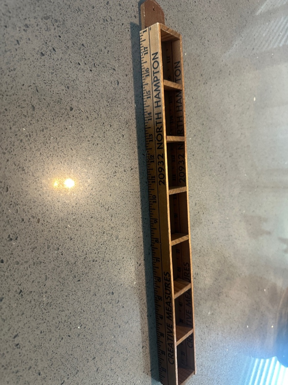 Wooden Ruler Display Shelf - Natural Wood